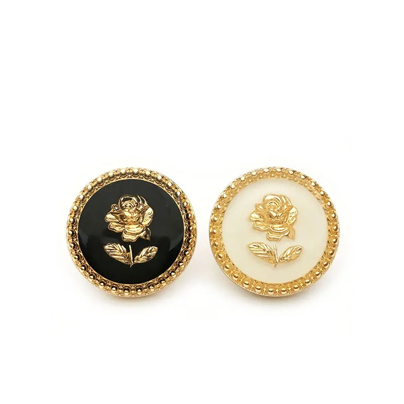 F-3 Wholesale Custom Flower Button Retro style Metal Round Sewing Button Clothing Accessories