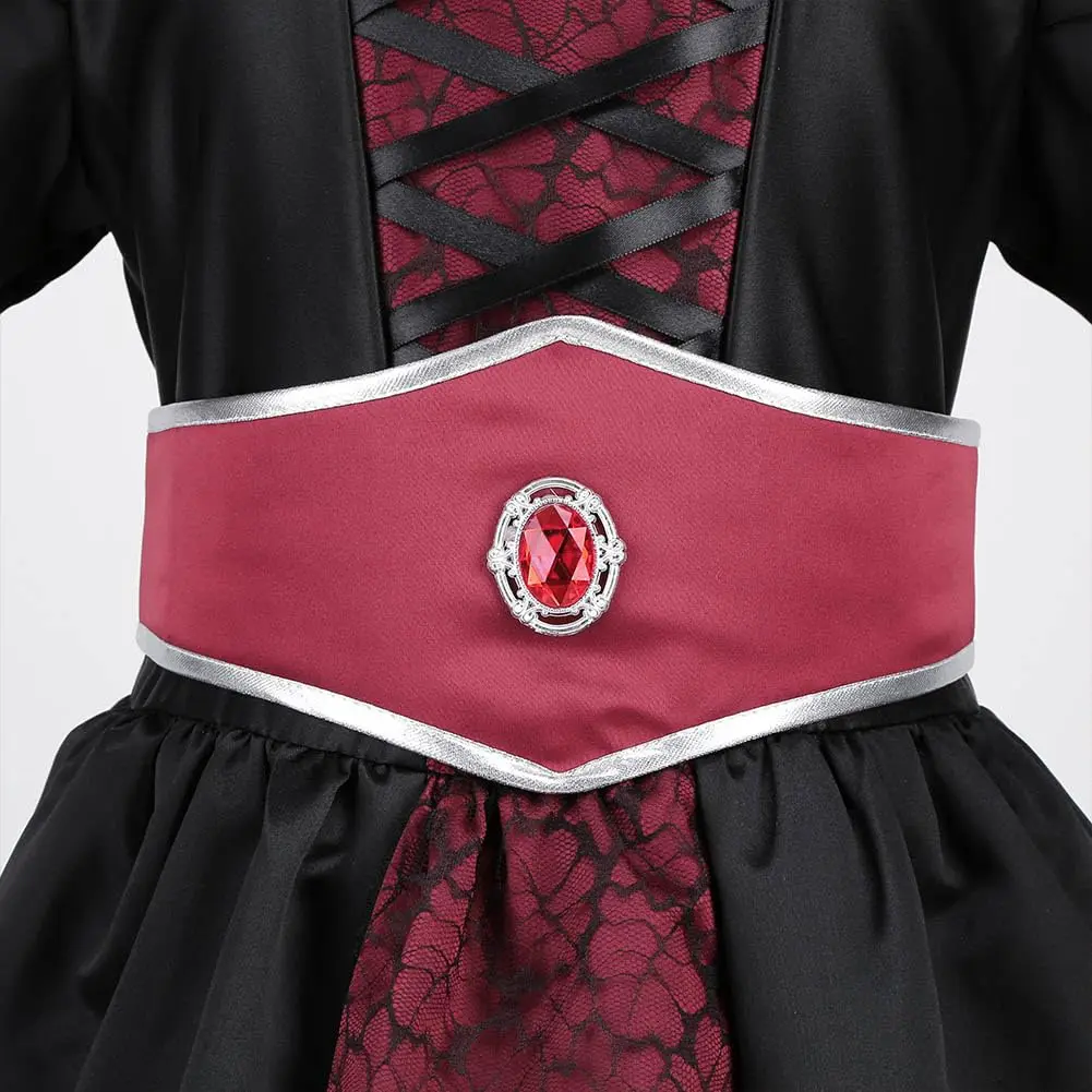 Halloween Costume Royal Vampire Costume for Girls Deluxe Victorian Gothic Classic Dress Up Kids Theme Party Outfit