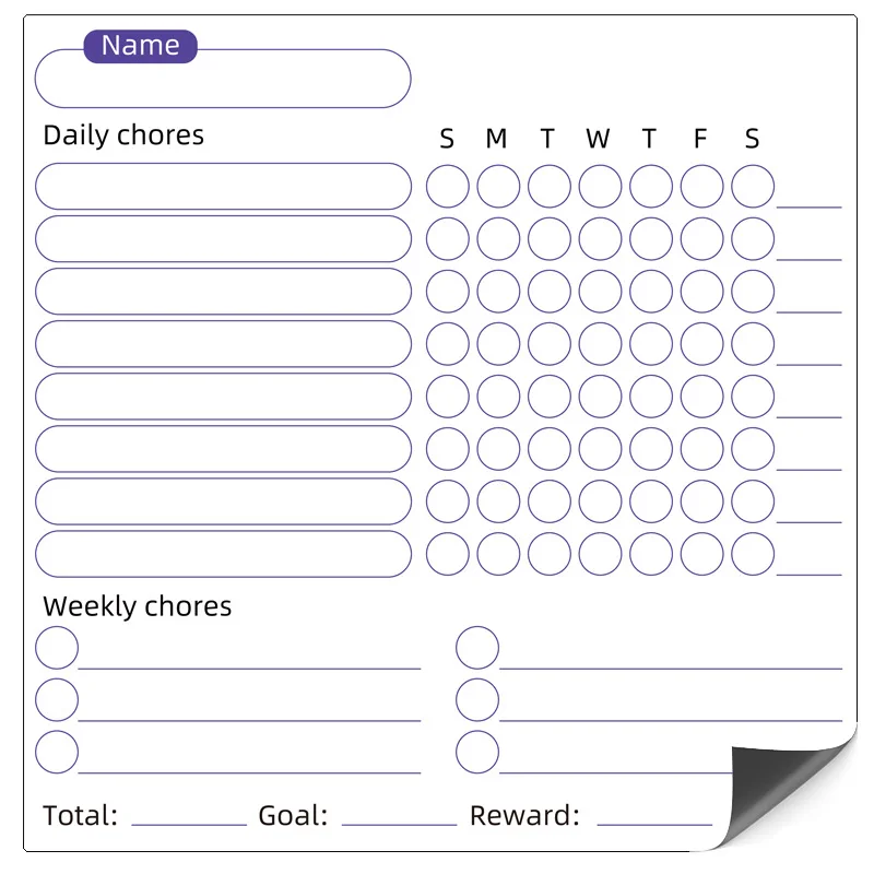 Wholesale custom magnetic calendar fridge magnet whiteboard magnetic chore chart whiteboard dry erase board