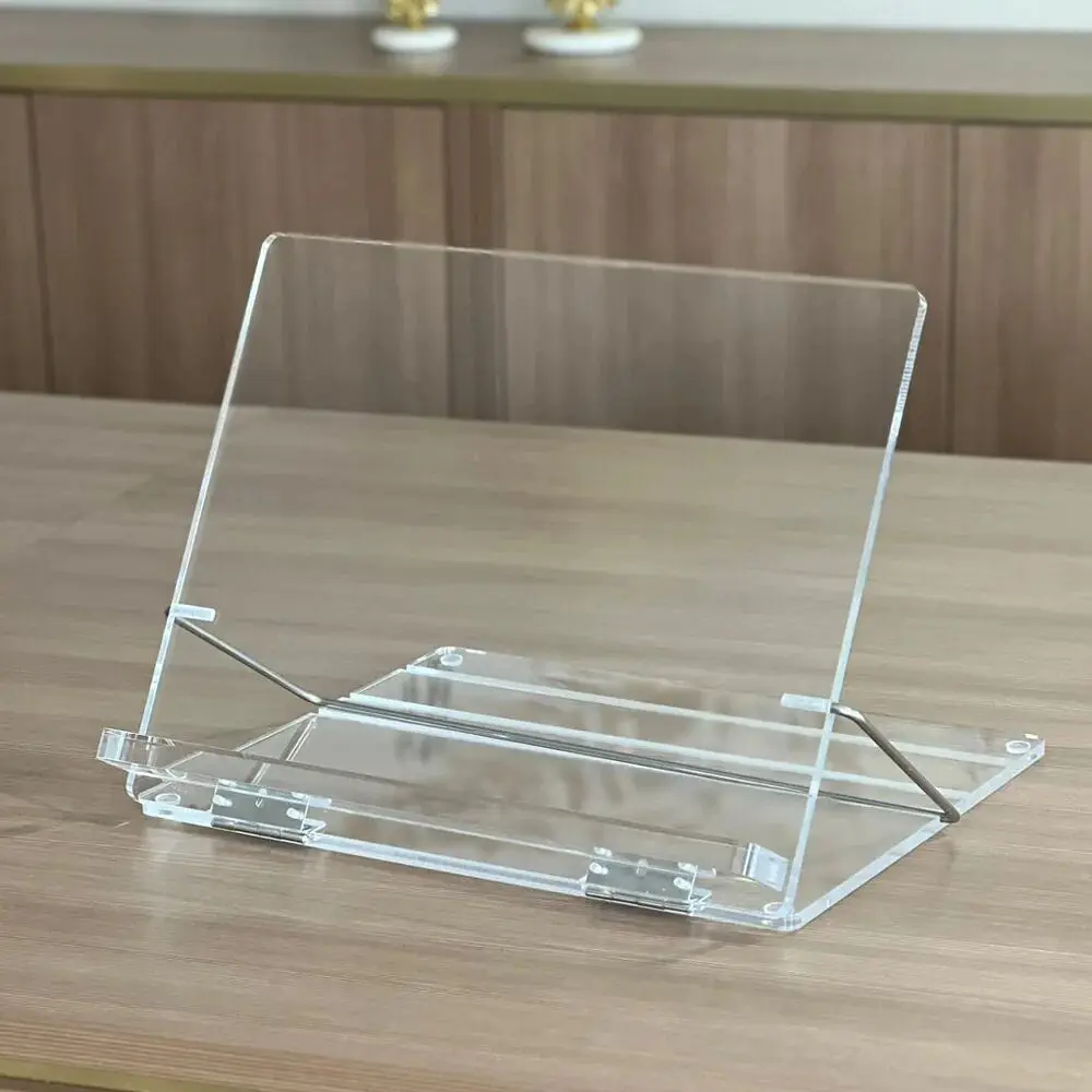 Exquisite Lucite Collapsible Shtender Single Custom Acrylic Sign Holder Clear Slanted Price List Display Menu Holder For Store