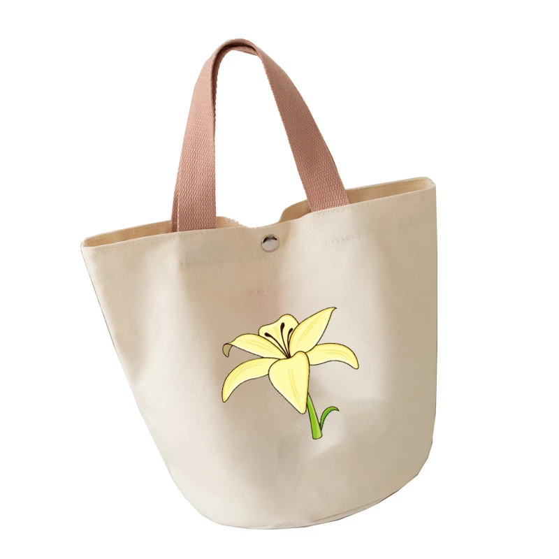 Wholesale customizable size solid color reversible cotton canvas tote bag 2023