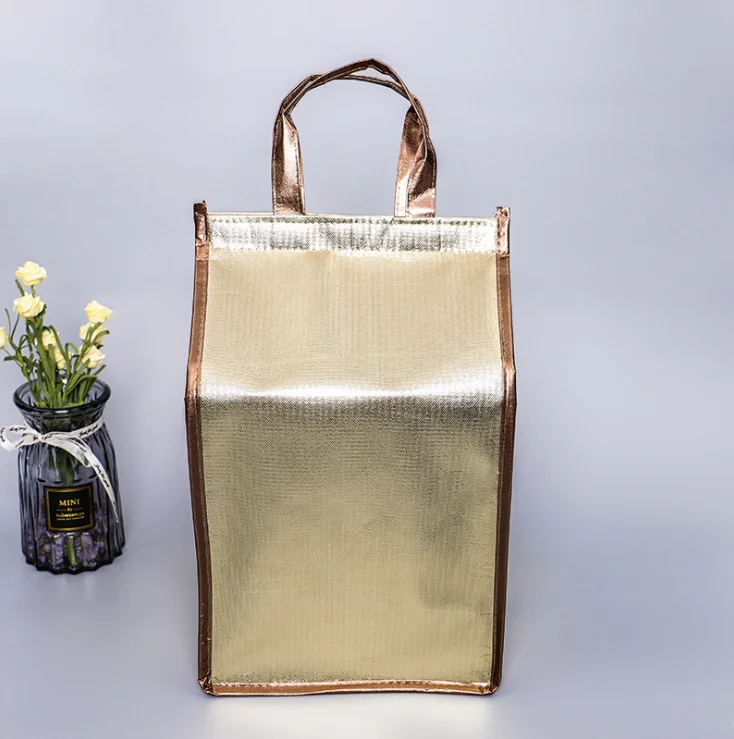 Wholesale Fashion Durable Pouch Tote Promotional Cake Food Ice Cream Insulated Pp Non Woven Cooler Bag