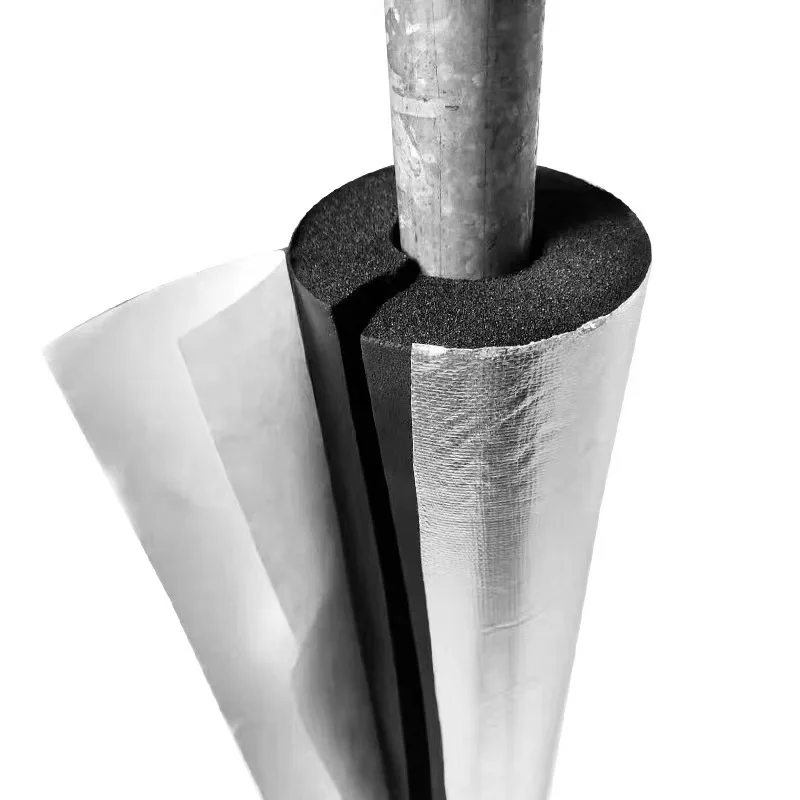 Foam rubber tubing for copper pipes / bellsafe flexible elastomers with aluminium foil NBR/PVC rubber foam insulation