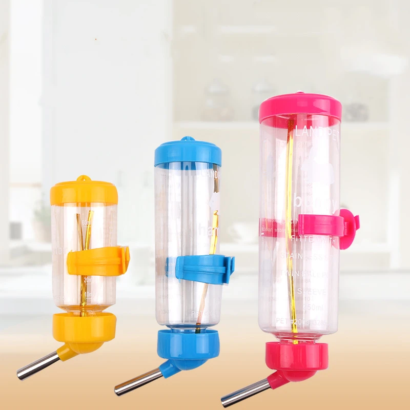 Anti Bite Plastic Rabbit Small Pet Hanging Dispenser Hamster Feeder Water Bottle Drinking Durable Universal