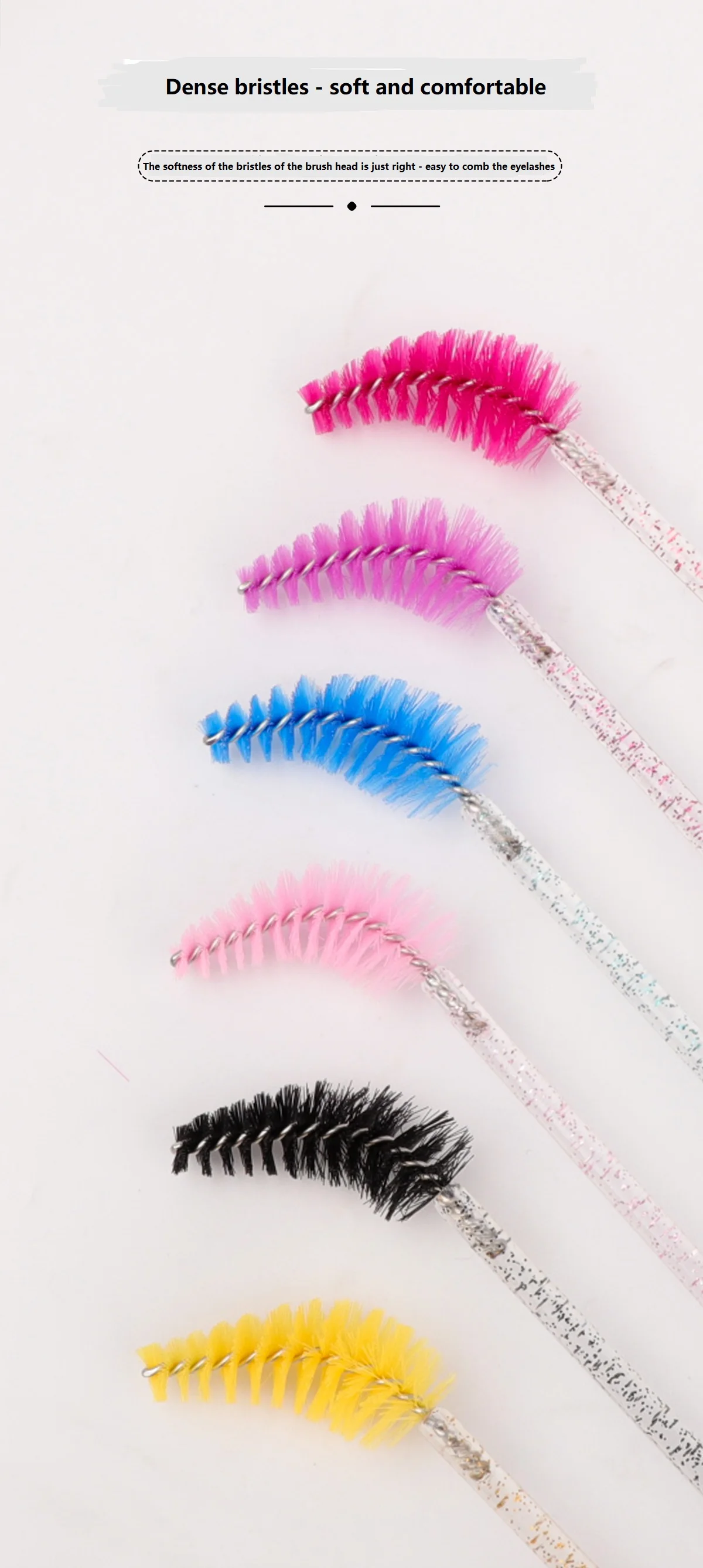 Wholesale Disposable Crystal Rod Water Drop Eyelash Brush Eyelash Curling Eyebrow Brush