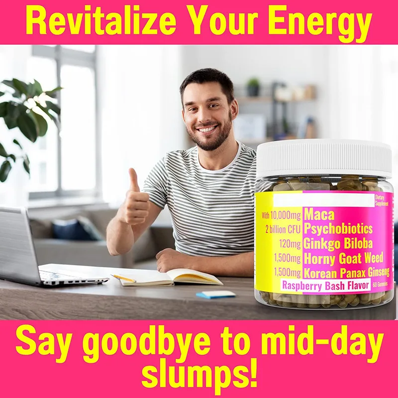 Private Label Strong Supplement Ultimate Plus Black Maca Root Capsules Ashwagandha Ginseng For Men Women