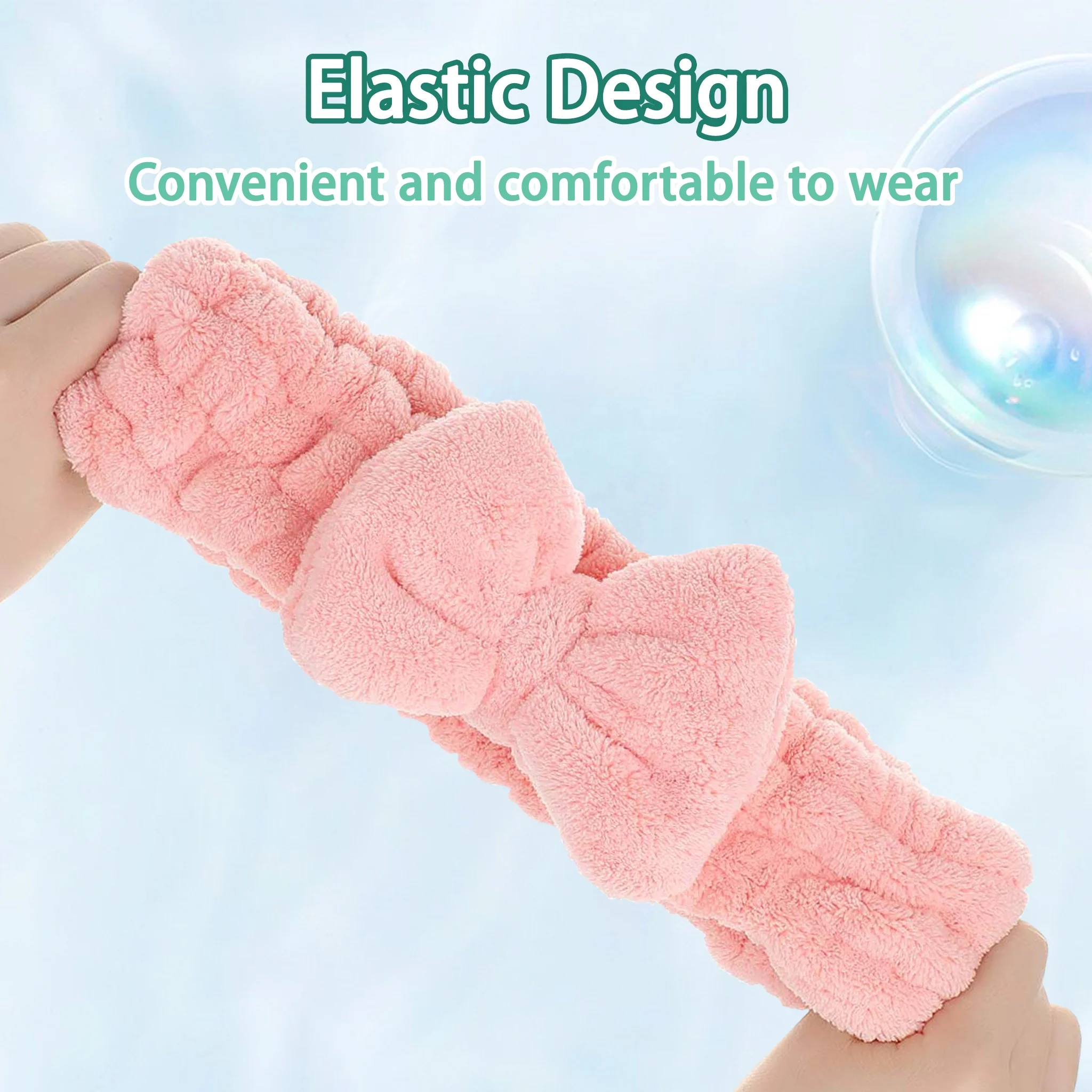 Sweet Washing Face Headbands Coral Fleece Wrist Band Spa Hair Band For Women