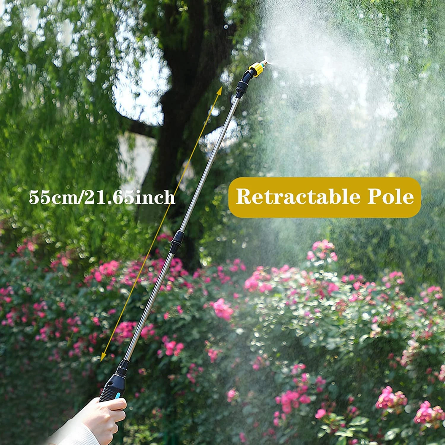 Electric Garden Sprayer Watering Wand Rechargeable Plant Spray Mister with Telescopic Wand 3M Hose for Yard Lawn Weeds Plants