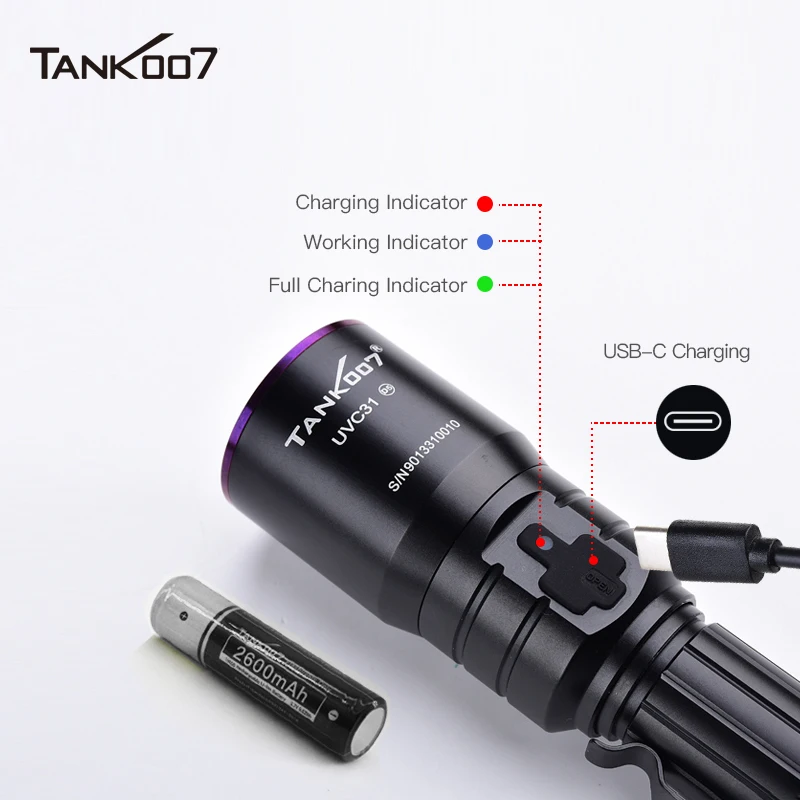 Tank007 UVC31 NDT UV torch 365nm uv flash light rechargeable ultraviolet Fluid Leak detection linterna industrial uv NDT torch