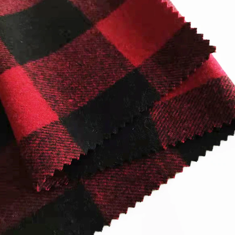 Fashionable Hot selling 393gsm 50 wool 50 oth melton plaid fabric for coats
