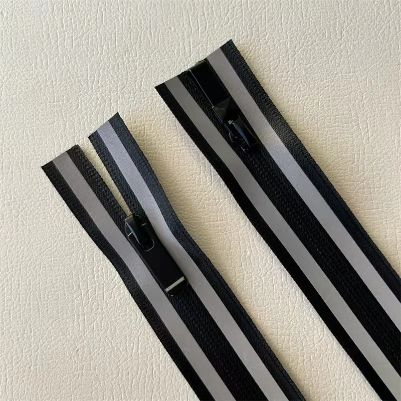 Custom Printing Reflective Waterproof Zipper #3#5 Waterproof Zip Sustainable Zipper Shoes Zippers for Jackets Nylon Cloes-end