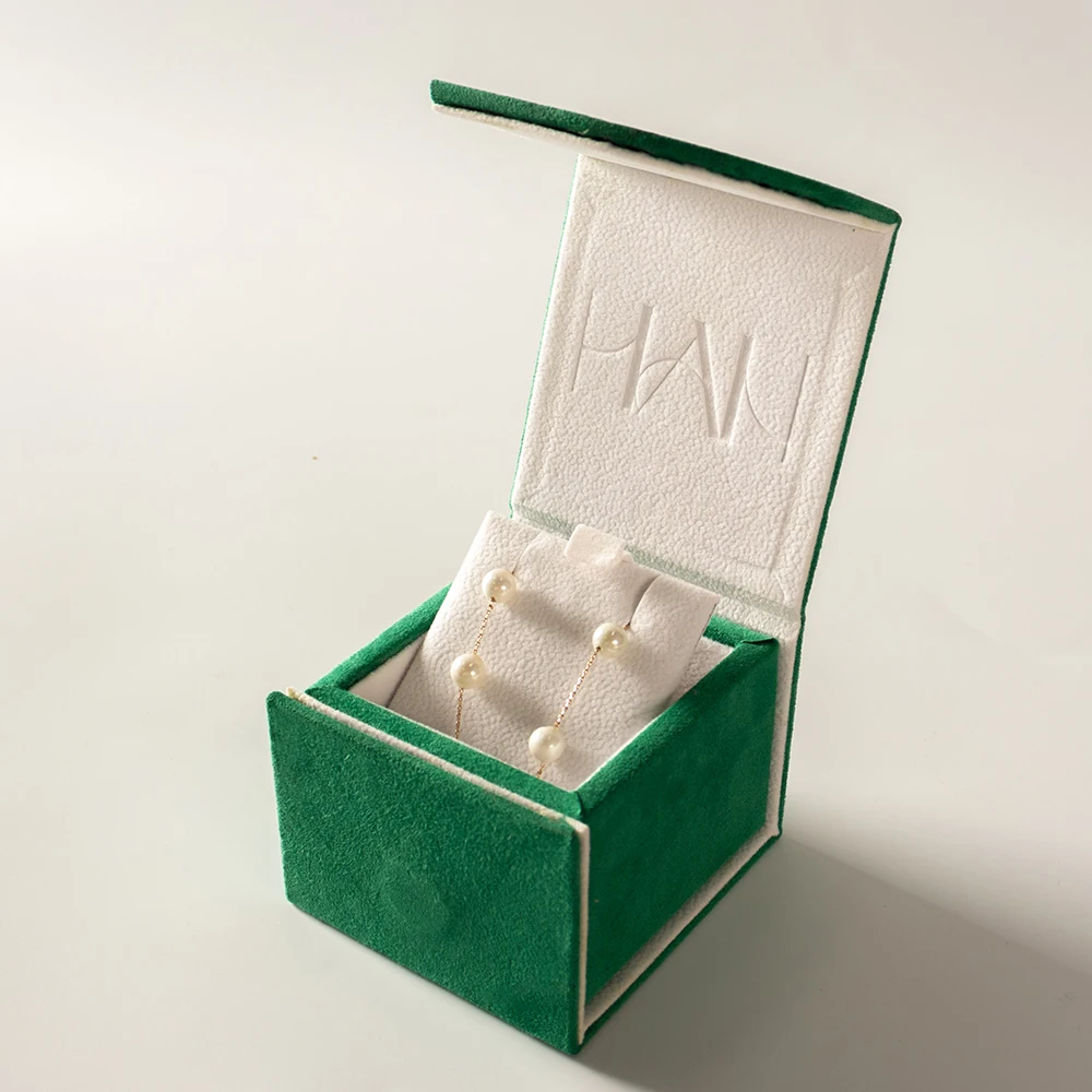 Luxury foldable magnetic closure velvet ring earring necklace jewelry watch gift packaging box with velvet insert custom logo