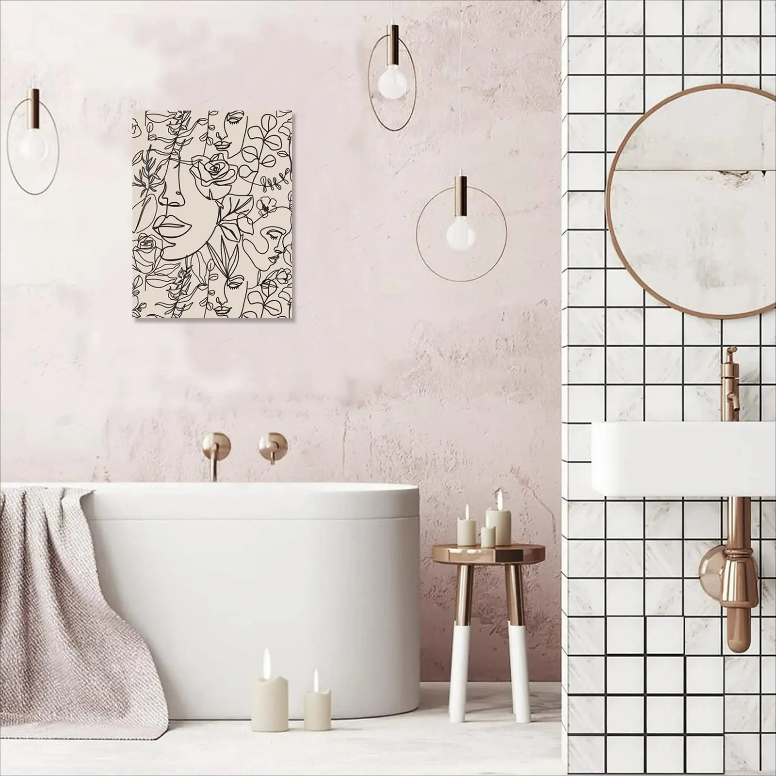 Minimalist Boho Artwork Nordic Panvas Posters Abstract Flower Canvas Prints Wall Art Canvas Print Wall Painting