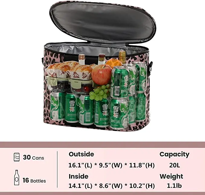 Wholesale Summer Wine Large Capacity Tie Dye Picnic Bags Beach Lunch Leopard Insulated Cooler Bag