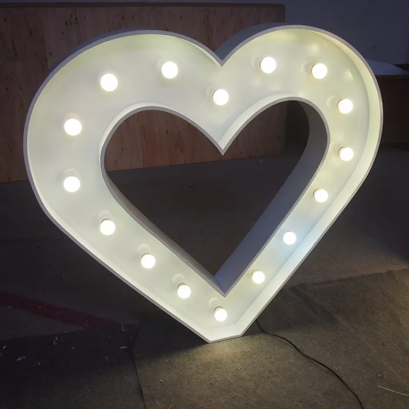 Vintage industrial metal marquee letter light, LED sign, alphabet letters