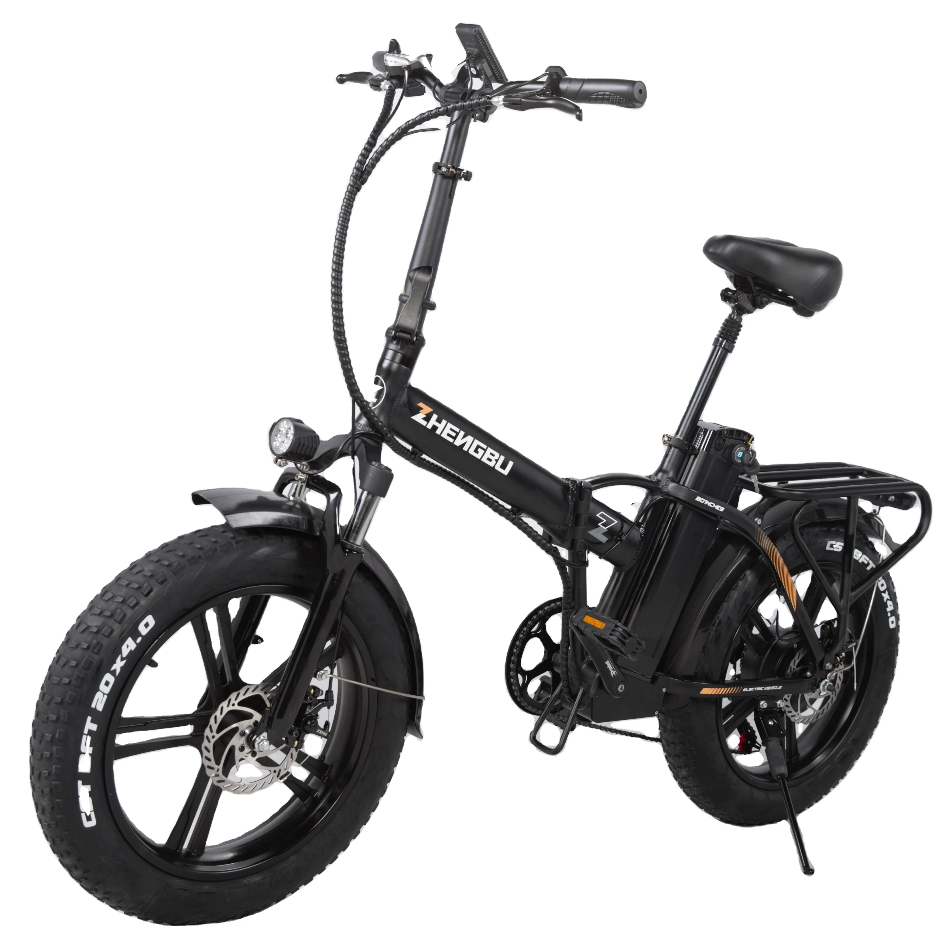 Дешевый ZHENGBU F6 20 дюймов 350 Вт 500 750 36 В 48 в 10 Ач 15 Shimano 7 скоростной складной электрический велосипед с толстыми шинами Электрический