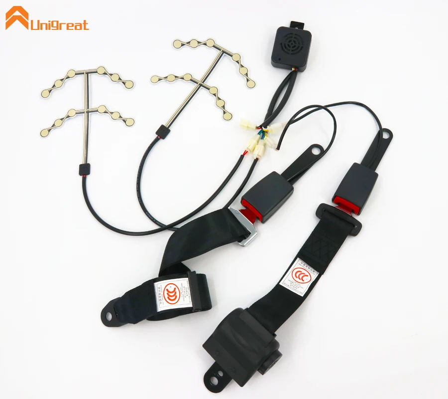Bus Seat safety remind alarm device unit Push Button Seatbelt Lock up Chrome Lift Latch voice prompt speaker