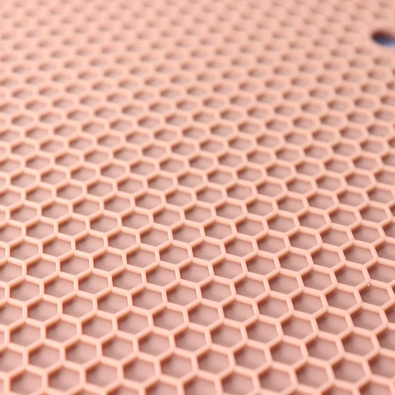 High Quality Heat Resistant Round Pot Holder Honeycomb Silicone Mat Silicone Hot Plate Mat