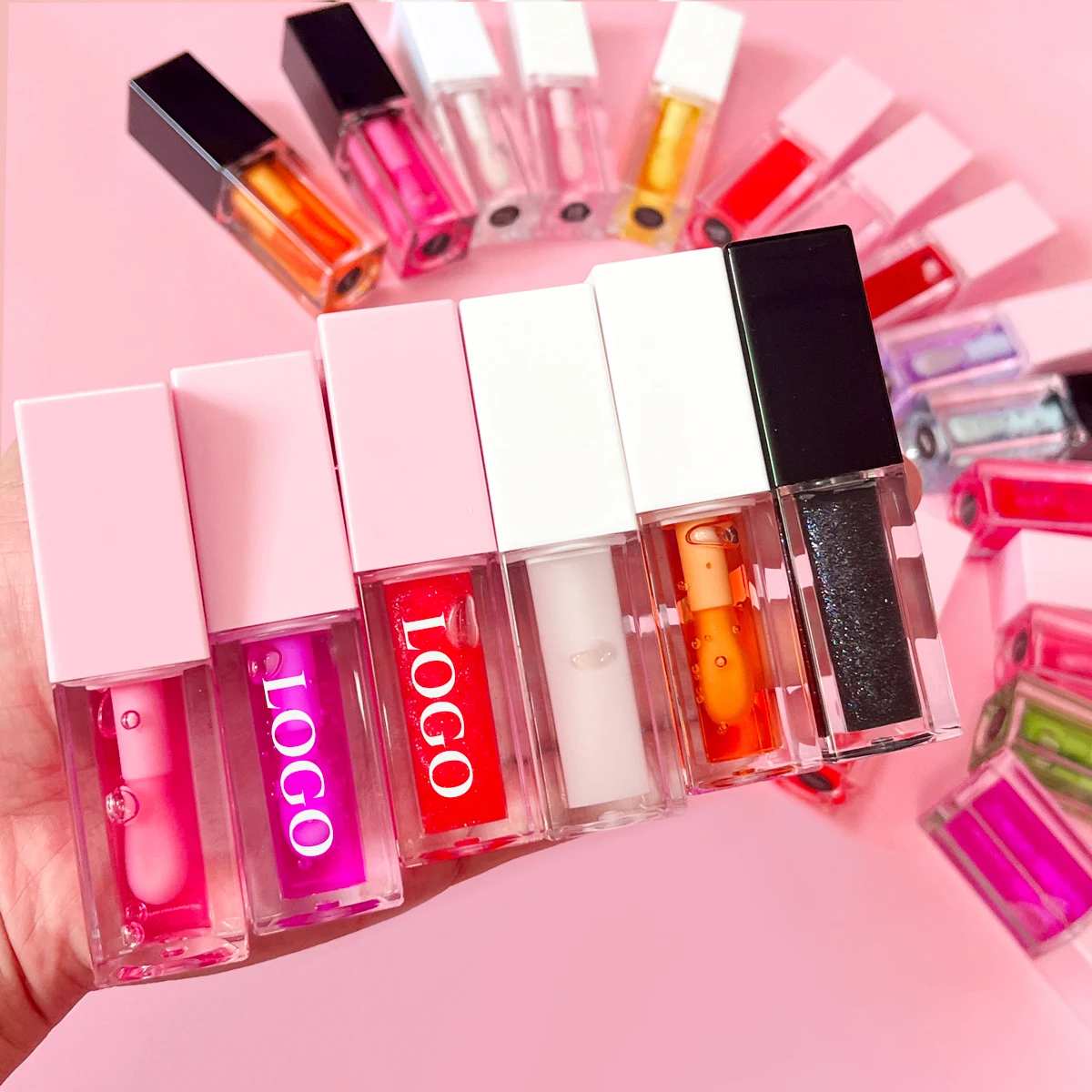 Custom logo private label transparent lip oil vegan lip gloss flavouring lip oil