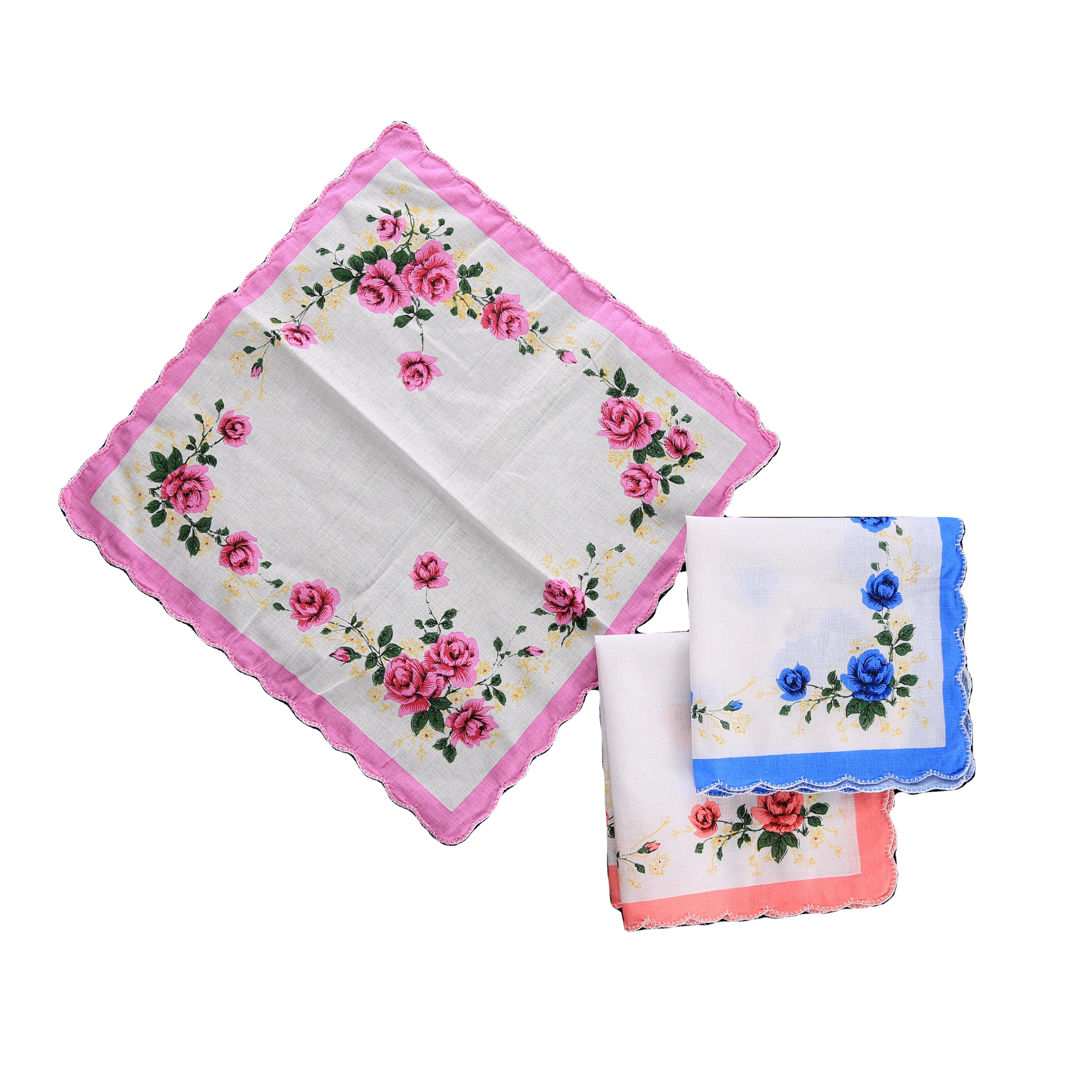 FUBU High quality women 100% Cotton floral printed handkerchief
