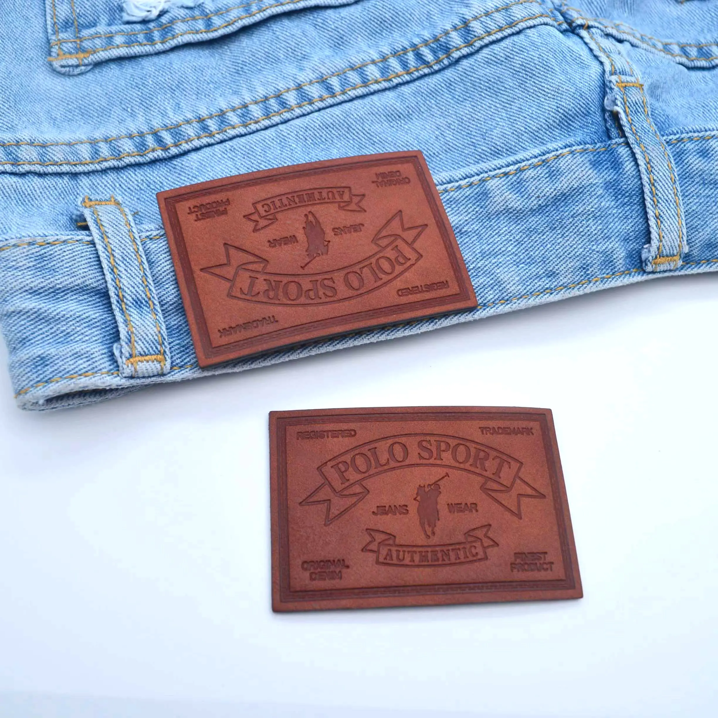 high quality custom logo wholesale jeans label patch