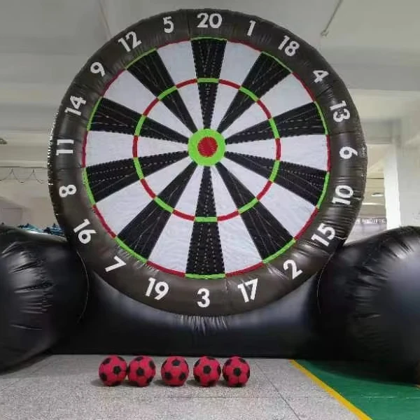 Air tight inflatable soccer dart board games factory sale, advertising outdoor event soccer stick game for renal and funfair use
