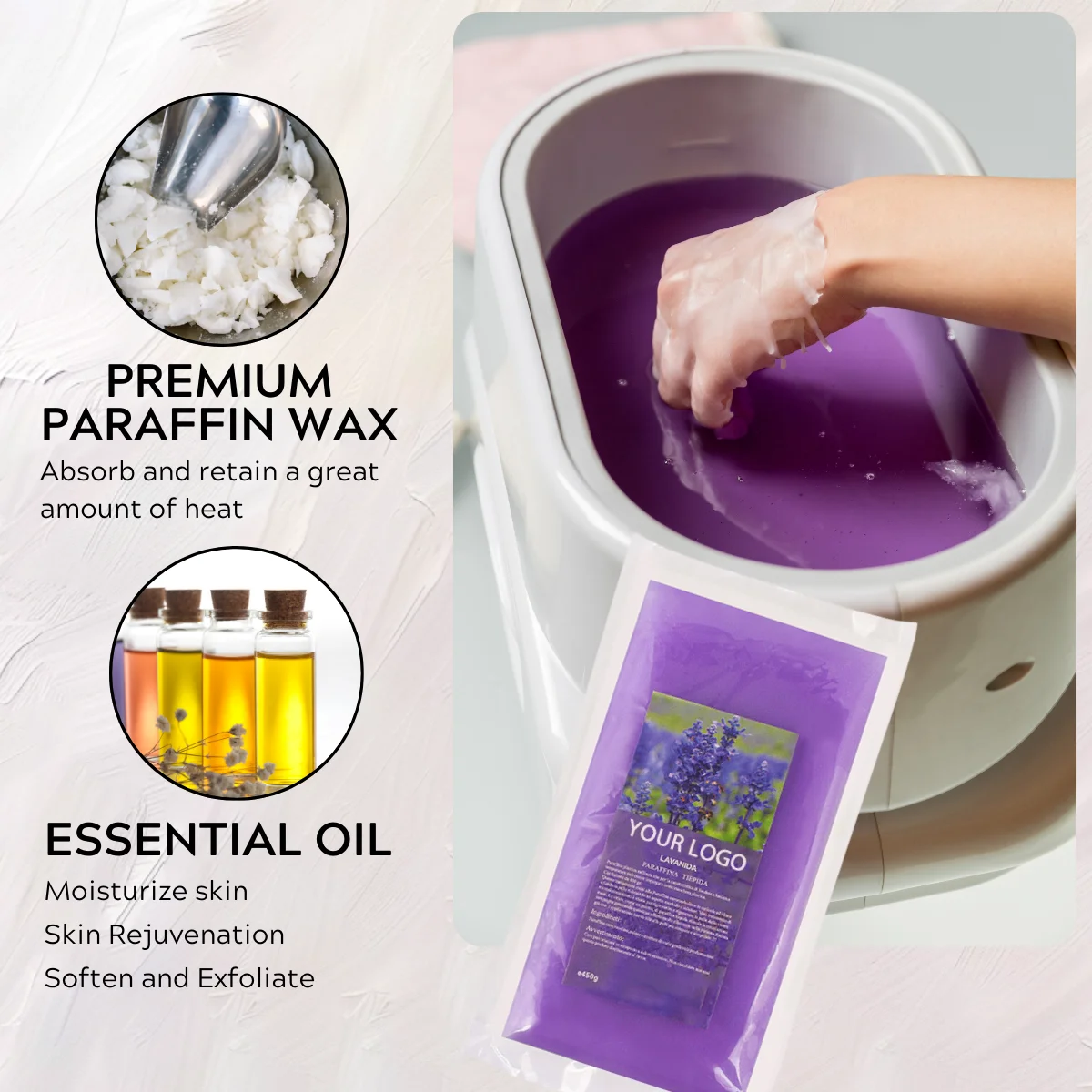 450g Beauty Paraffin Wax Hand Care Beauty Wax Moisturizing Whitening  Care Hand Paraffin Bath Skin Treatment  Hand And Foot