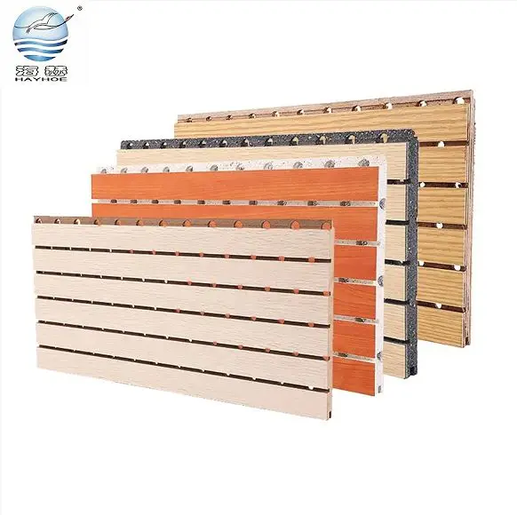 Popular Soundproof Wall Ceiling Panel MDF Board Grooved Wooden Acoustic Panel for Meeting Room