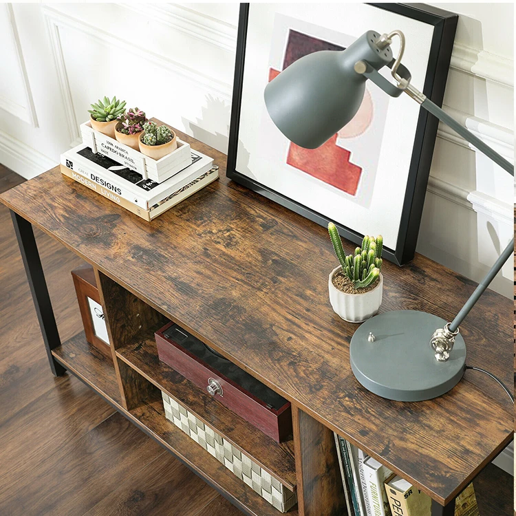 Новейший дизайн деревянный стол плазменный телевизор 50 дюймов винтажные металлические ножки телевизионный блок