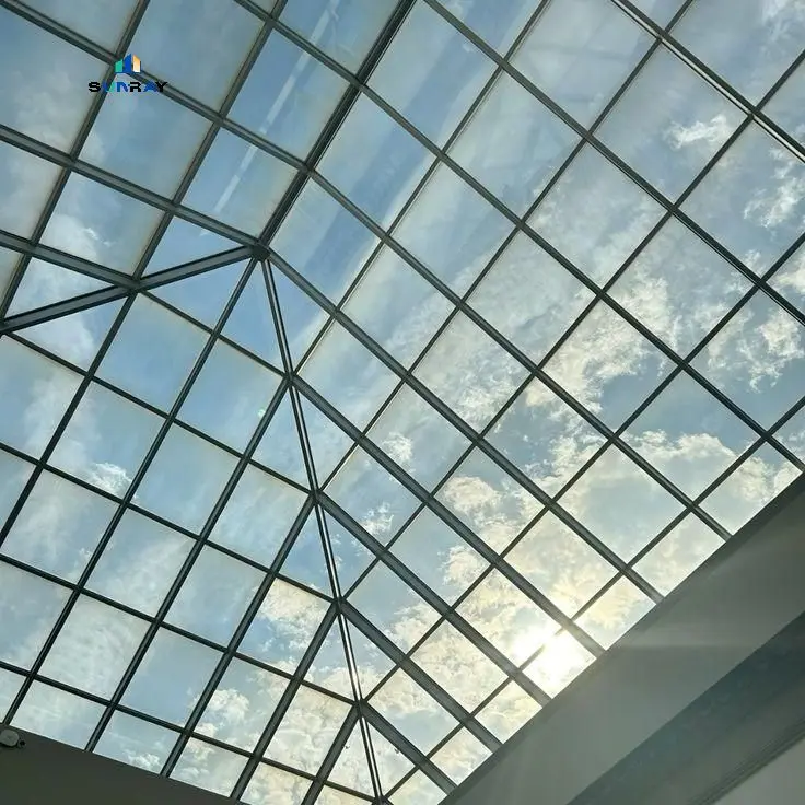 Living room and living room aluminum alloy tempered fixed skylight lighting intelligent sensor automatic skylight