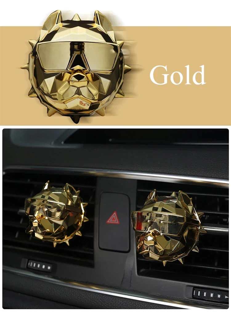 Car Air Freshener Bulldog Decorative Perfume Cclip Auto Diffuse Adjusting Smell Perfume Fresh Aromatherapy car perfume holder
