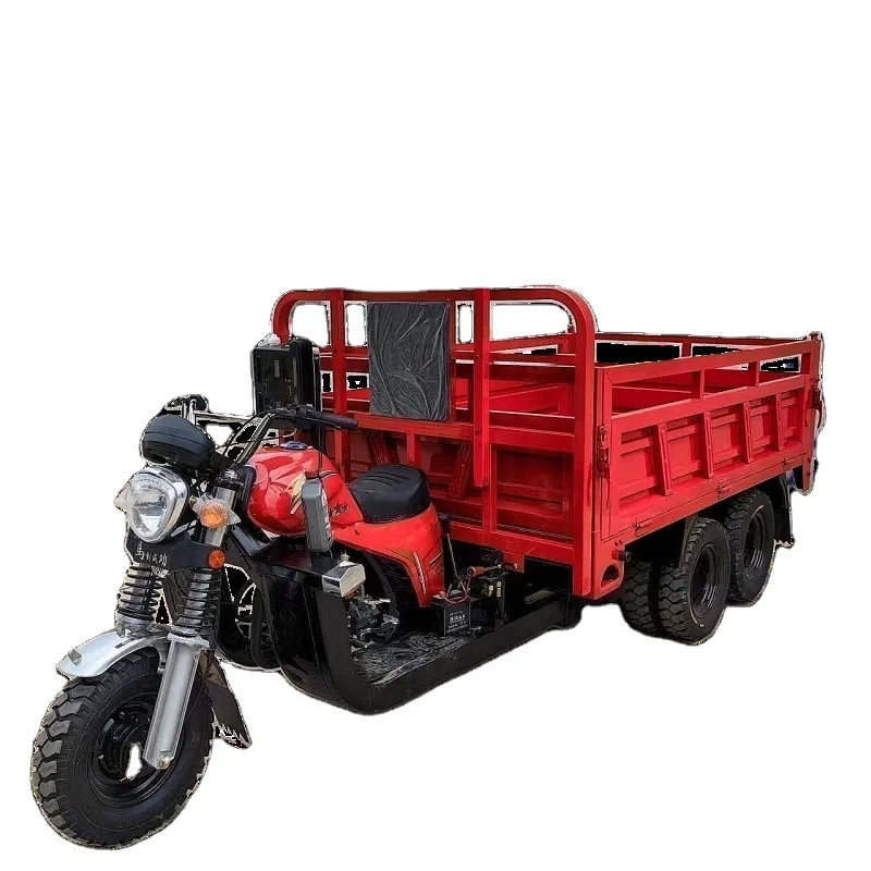 350CC 2 Axle 9 Wheel Motorized Tipper Cargo Tricycle 350CC Double Rear Axle Nine Wheel Motorcycle Dumper Cargo Tricycle