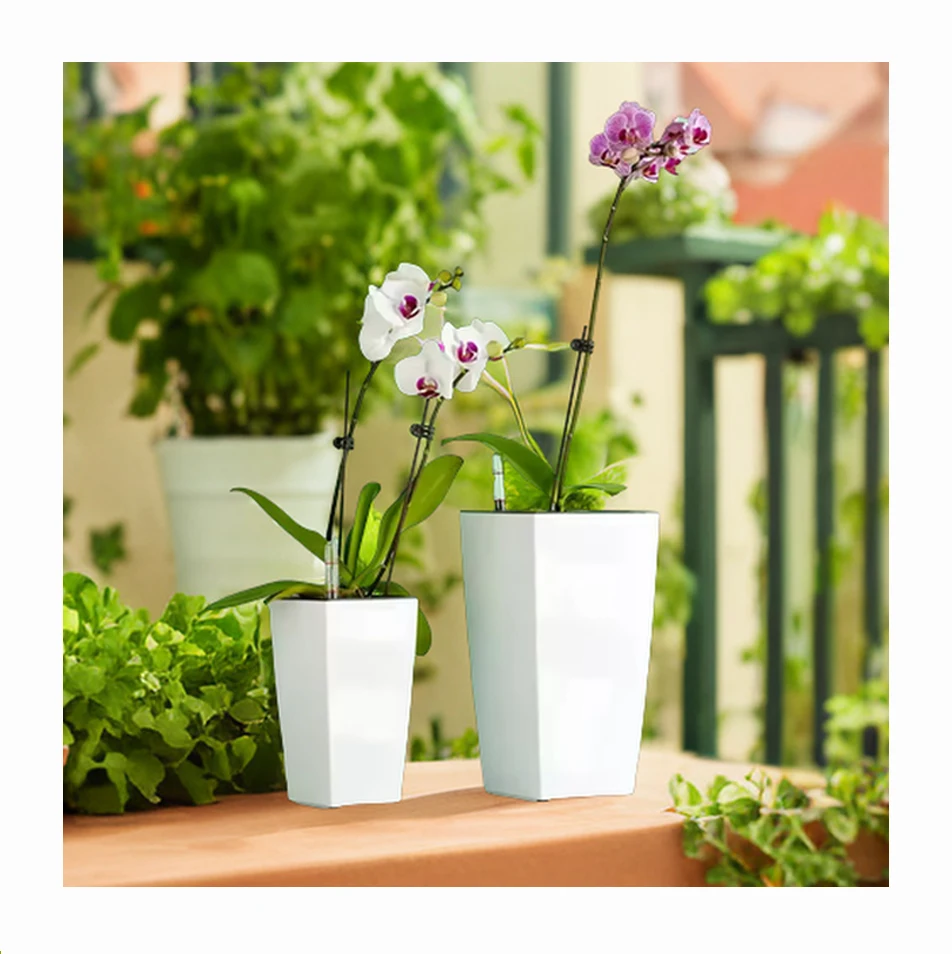 Leizisure Designed Self-Watering Flower Pots Indoor Plant Pot Macetas with Water Indicator for Home Decoration on Floor Desktop