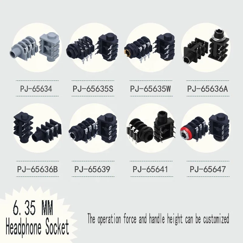 2023 Wintai-tech PJ-65302C mono jack in stereo socket audio input socket 6.35 jack connector