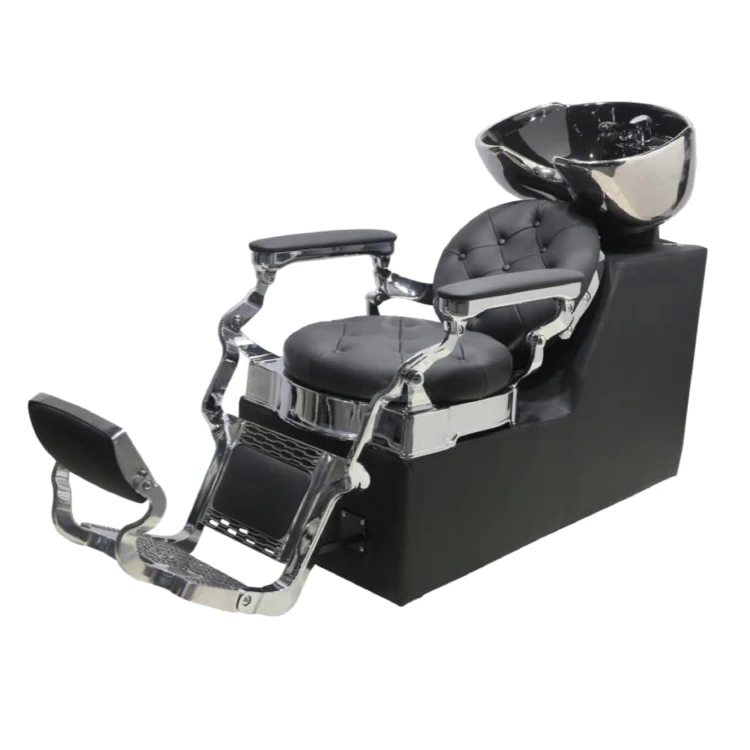 Shampoo chair modern luxury shampoo chair and bowl gold sink hair salon furniture shampoo chair (1600426932654)