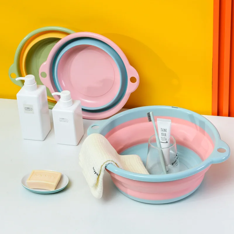Simple thickened large foldable washbasin wall-mounted silicone washbasin portable foot wash clothes wash basin