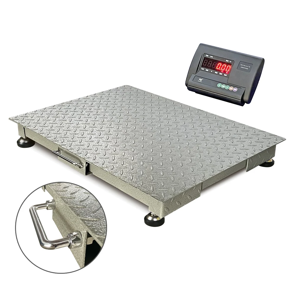 2022 New Trend  1.2m*1.2m OEM 3 Ton Portable Handle Industrial Floor Scale with A12E indicator