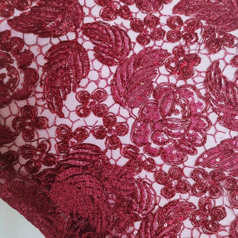 2022 hot selling polyester spandex lace embroidery dress fabric fashion embroidery fabric textile raw material