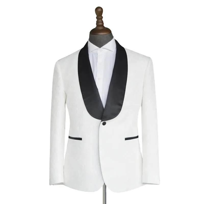 New design mens wedding white suit