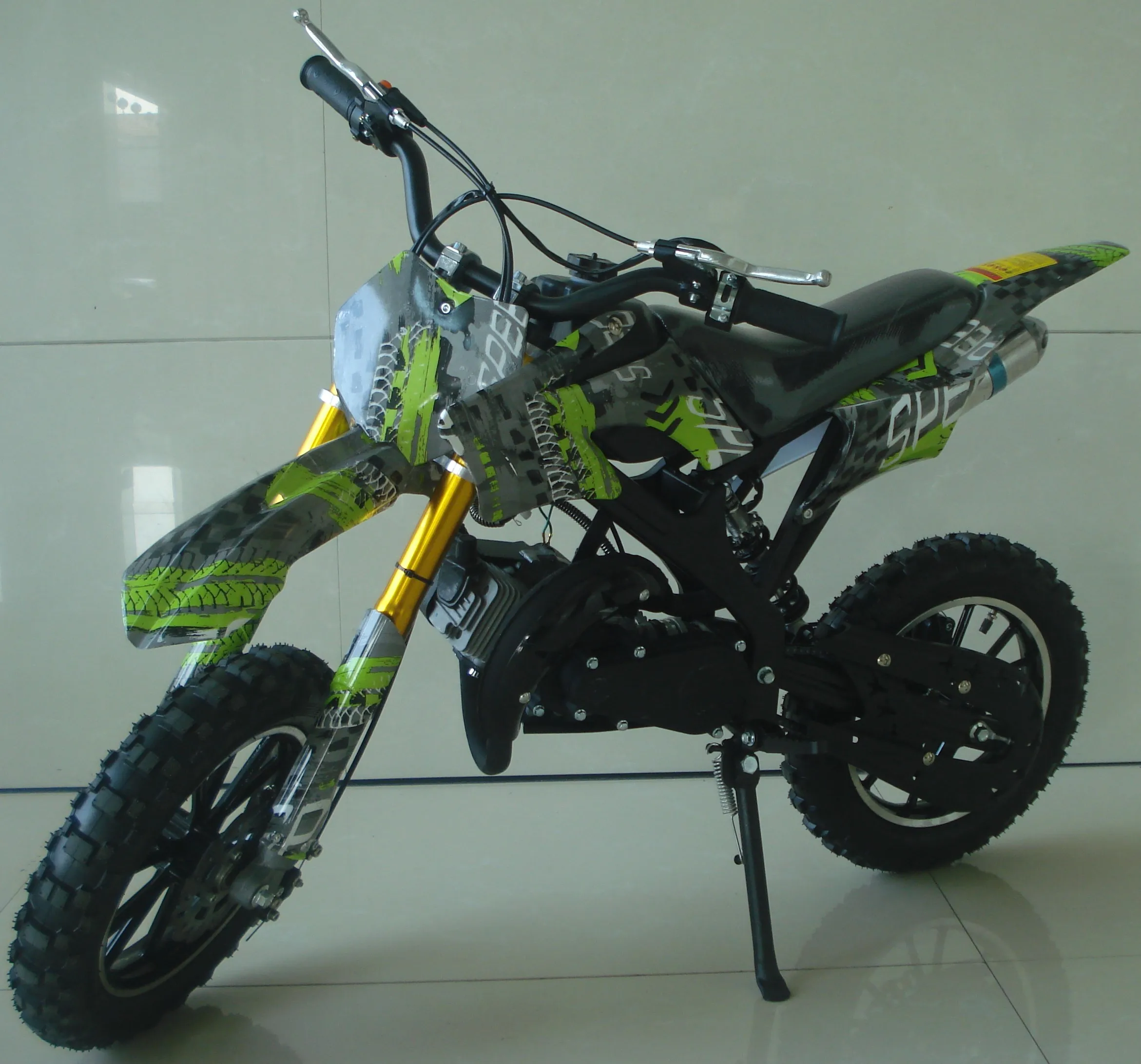 2021 New Cheaper 49cc 2stroke air cooled pull start water transfer printing super mini moto cross pocket dirt bike