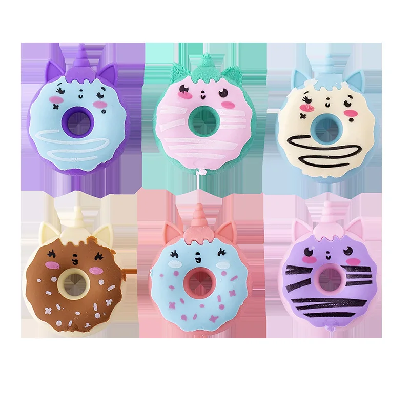 2023 Wholesale  Kawaii Donut Unicorn Cute Cartoon Random Erasers for  Student