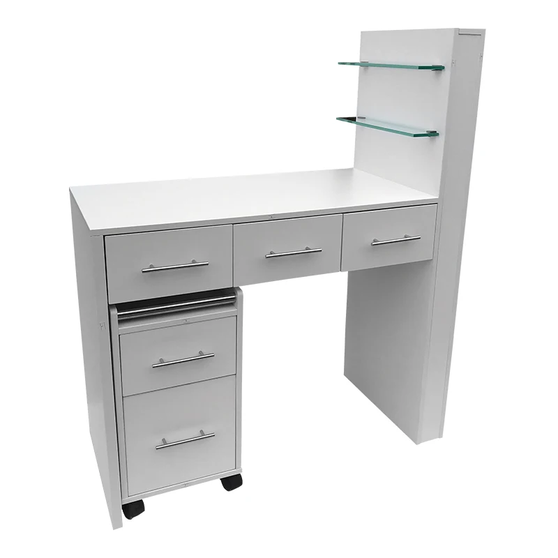 Mesa Para Manicure Chair And Table Beauty Salon Modern Cheap Luxury Single Black White Nails Table Salon Manicure Desk For Sale