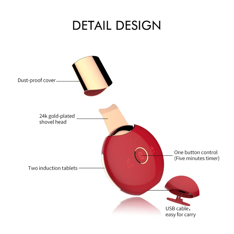 Portable laveur de peau ultrasonic skin scrubber blackhead remover facial cleaner face scrubber