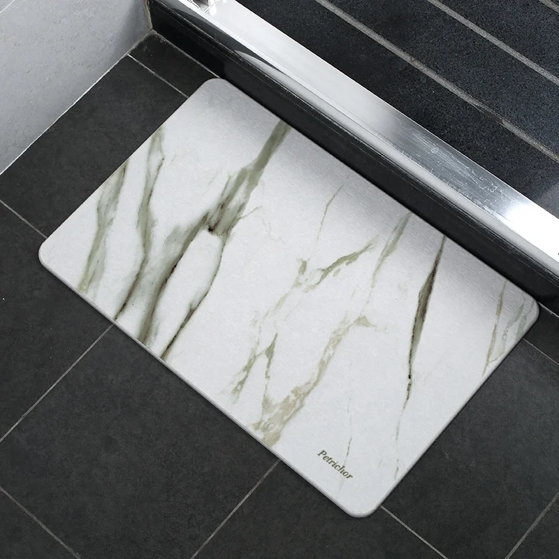Super Water Absorbent Marble Texture Mat Hard Diatom Mud Diatomaceous Earth Stone Diatomite Bath Mat