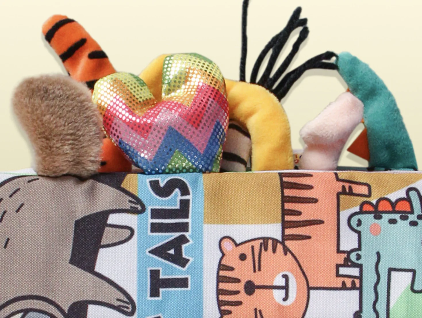 3D Early Education Teach Interactive Fabric Jungle Farm Sea Animals  Tails Baby Cloth Books  Montessori Toy Washable infant 0-1