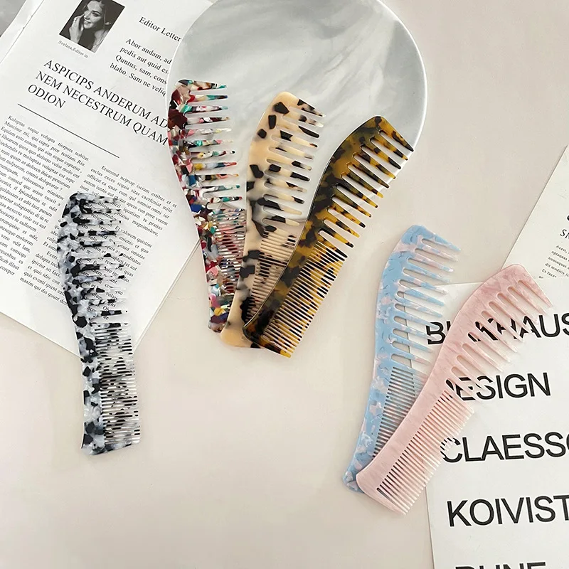 1Genya Multifunctional Acetate Plate Hairdressing Comb Thickened  Home Fashion Tortoiseshell Hair Comb For Women Girl