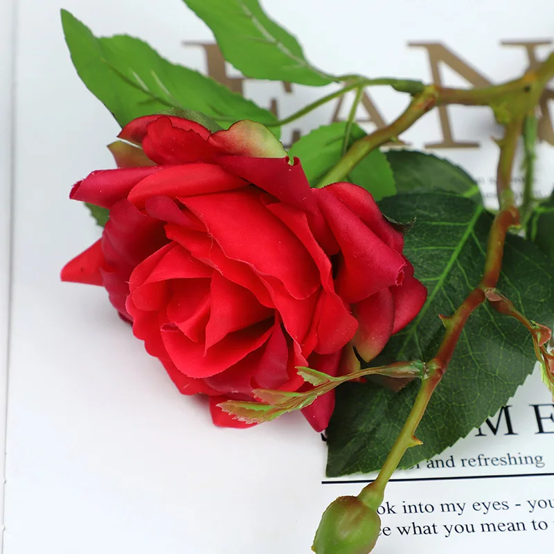 Новый продукт, свадебные столы, композиции, имитация роз, украшение, реалистичный шелк, искусственная Роза на ощупь