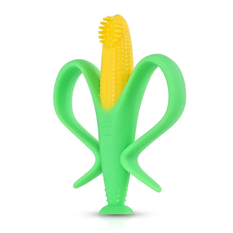 Baby Corn Cob Silicone Toothbrush Baby Silicone Toothbrush and Teether For Infant