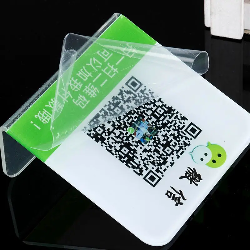 
customized acrylic QR code display stand 