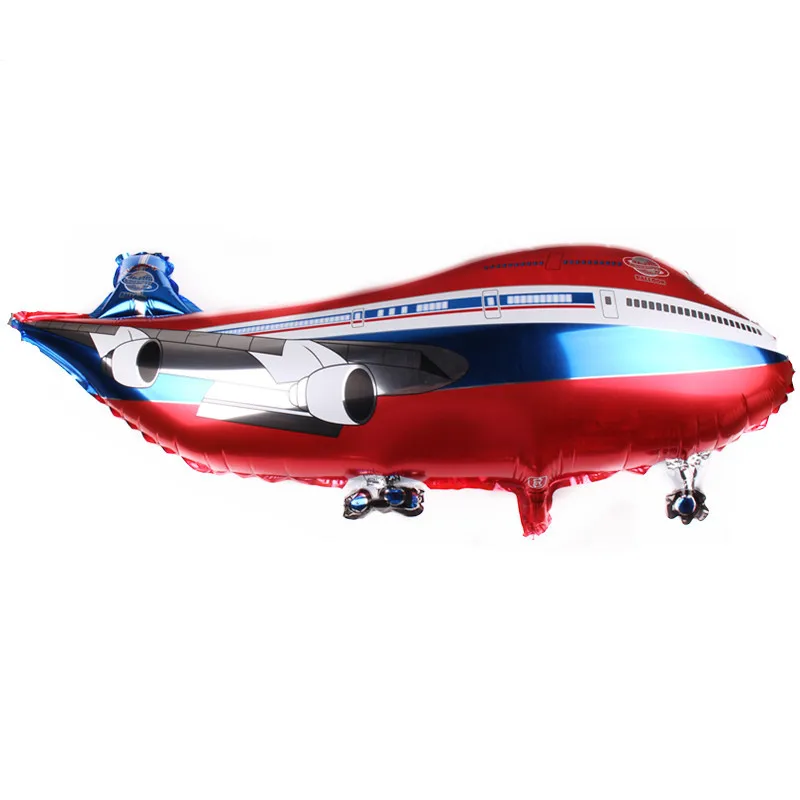 Wholesale 82*42cm Red Blue Plane Airplane Inflatable Aluminum Helium Balloons for kids birthday toys decoration
